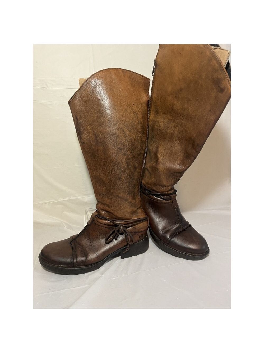 Born Shyra Tall Brown Leather Riding Boots Women Sz 8 - Picture 6 of 16